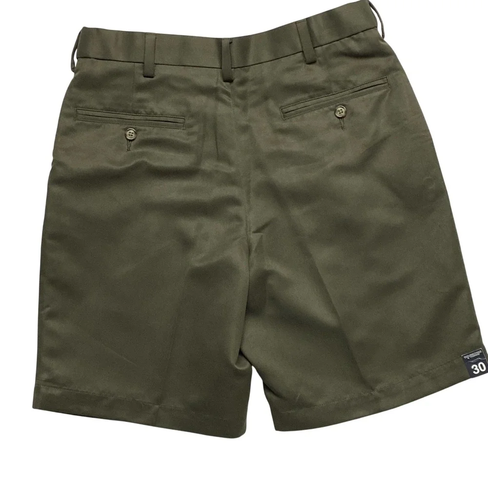 Roundtree & Yorke Travel Smart Mens Pleated Shorts‎ Expander Waistband 30 NWT